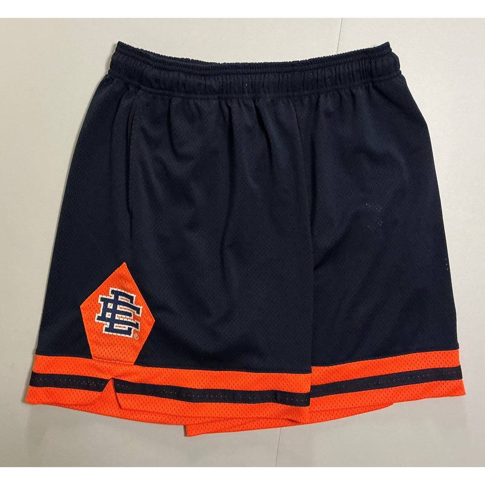Eric Emanuel EE Basic Mesh Shorts Navy Blue Orange Mens XXL Made in New York‎
